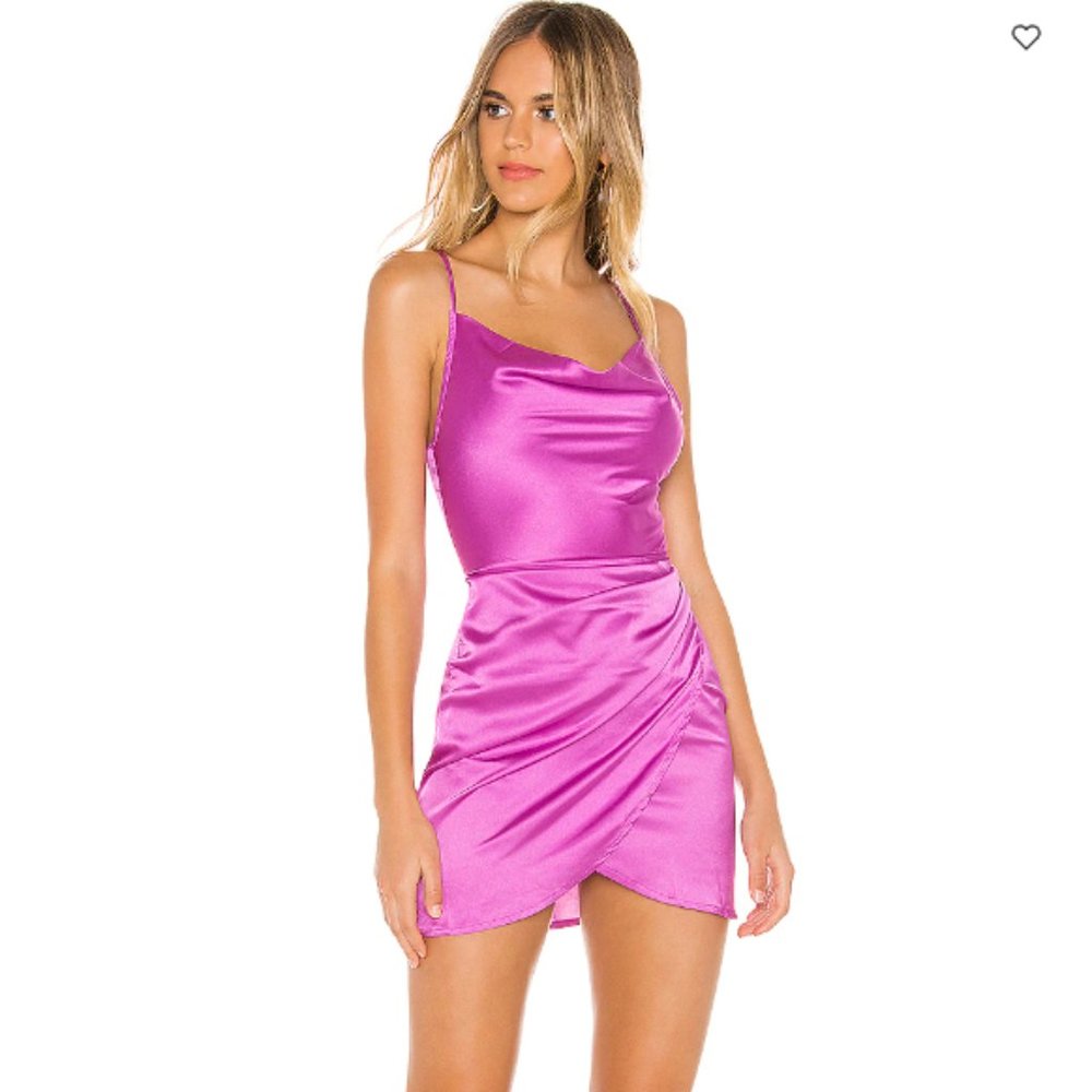 Superdown Purple Arezo Cowl Wrap Dress